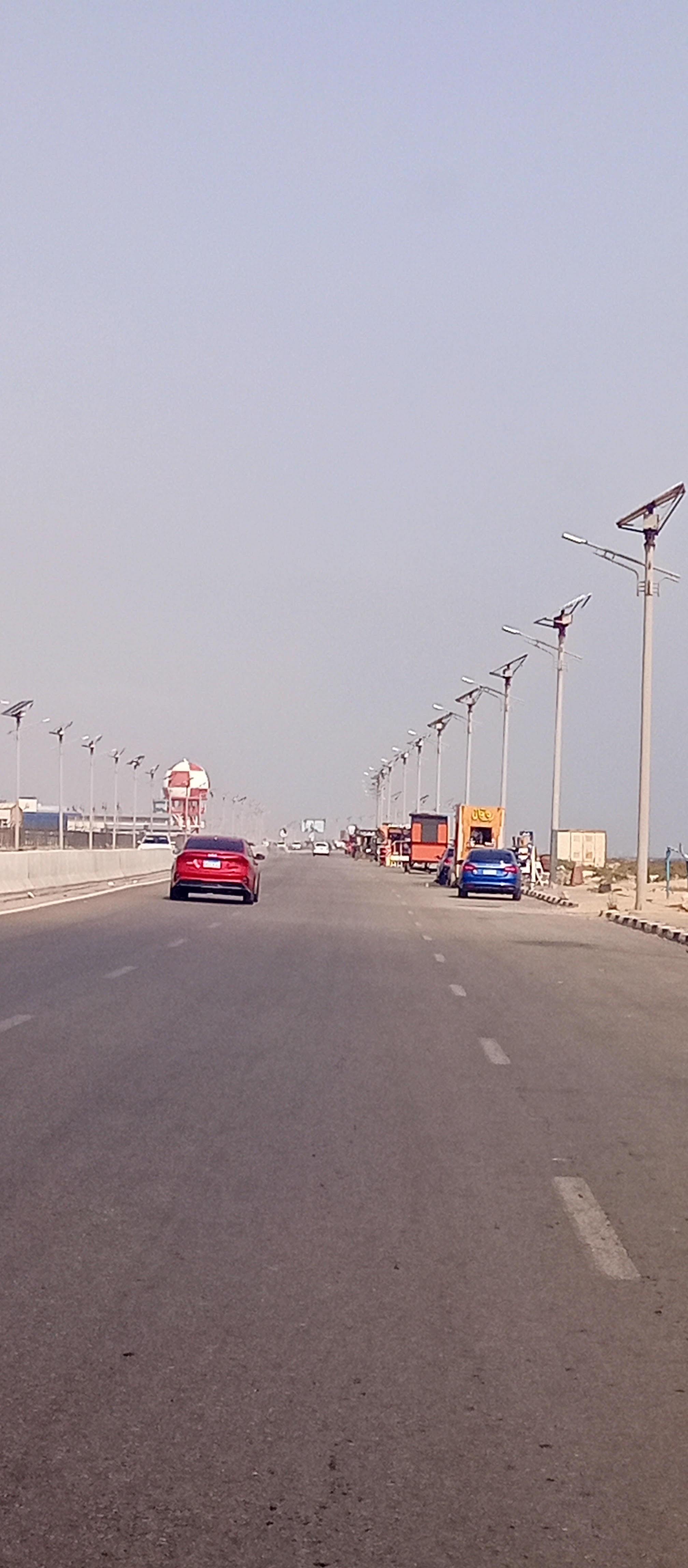 طريق بورسعيددمياط يشهد عاصفة ترابية