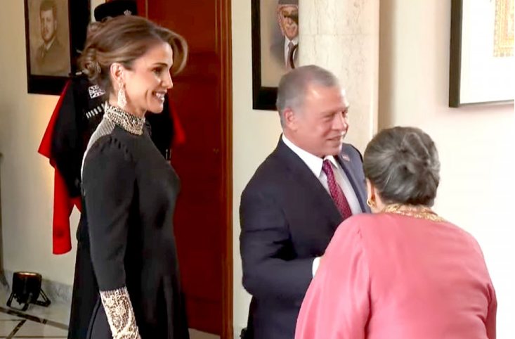 الملك عبد الله وزوجته الملكة رانيا بحفل الزفاف