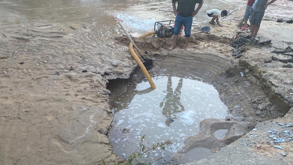 كسر ماسورة مياه بحي ثالث الإسماعيلية (4)