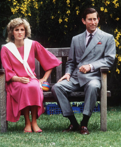 The late Princess Diana and then Prince Charles