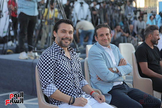 أحمد حسن ومحمد فضل فى مؤتمر مهرجان العلمين