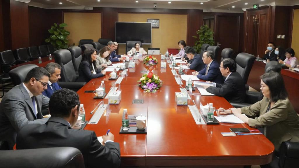 اجتماع وزيرة التعاون الدولي مع رئيس البنك الصيني للاستيراد والتصدير