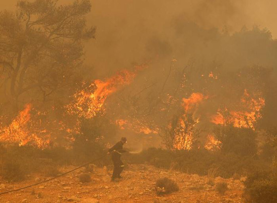 انتشار حرائق الغابات المستعرة في اليونان (15)