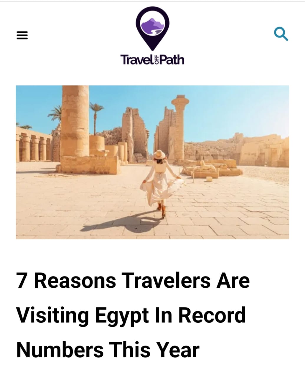 موقع يبرز أسباب زيارة السياح لمصر