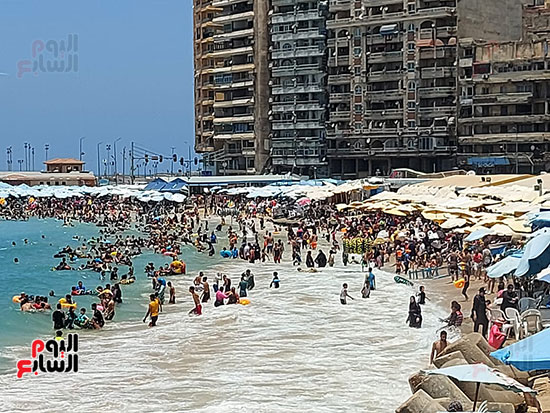 اقبال كبير على شواطئ الإسكندرية  (2)