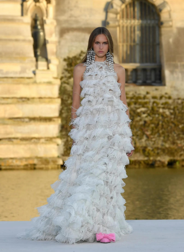 Feather embroidered dress