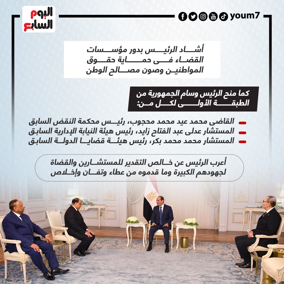 تكريم رؤساء الهيئات القضائية السابقين