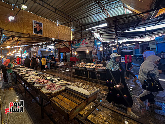 اقبال المواطنين على سوق السمك بالسويس
