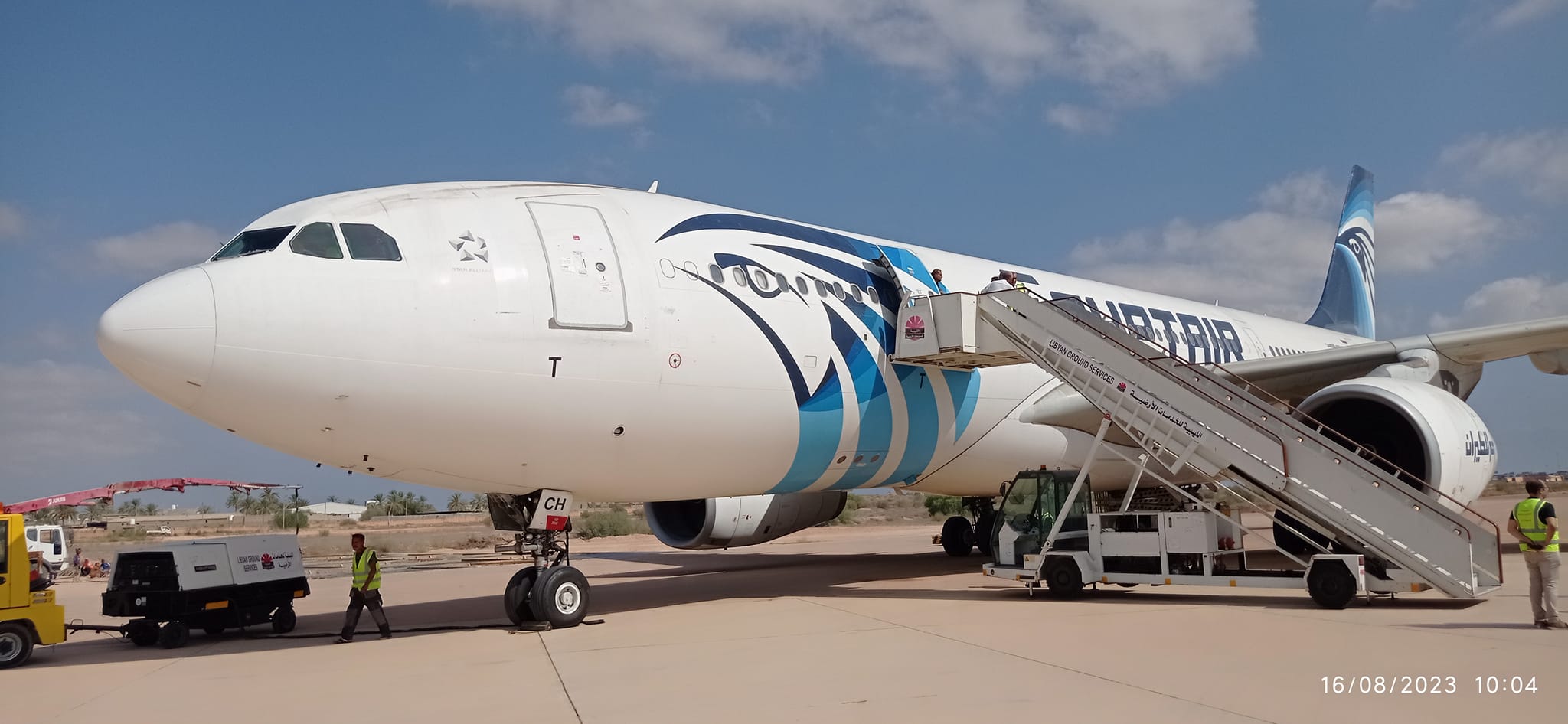 رحلة مصر للطيران إلى مطار مصراتة الدولي