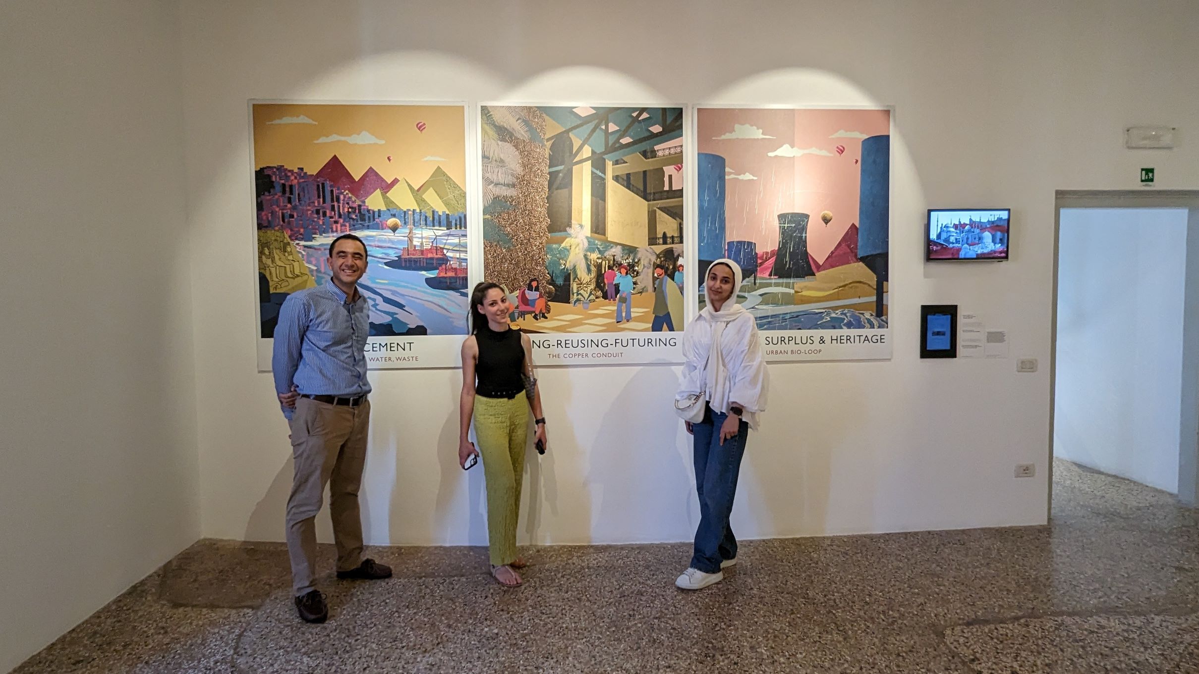 Dr. Sherif Goubran- Heba El Kammah- Laila Hany at the Biennale