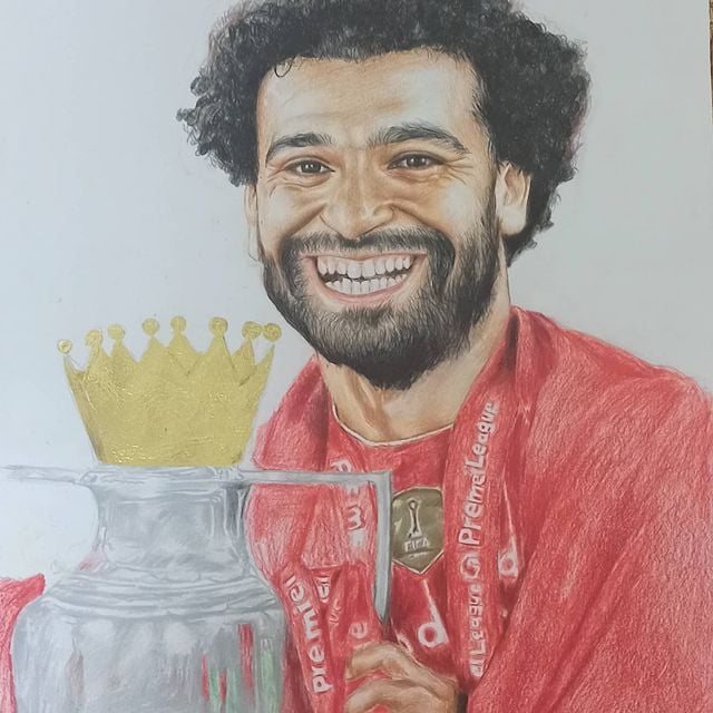 فخر العرب محمد صلاح رسمه لعبدالله معوض