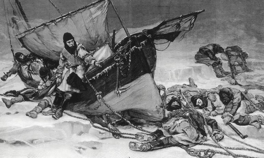 لوحة عن النهاية المأساوية للبعثة رسمها دبليو توماس سميث