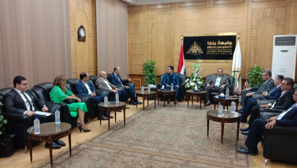 رئيس جامعة بنها يستقبل الوفد رئيس جامعة بنها يستقبل الوفد