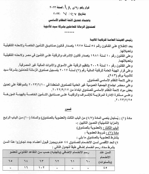 صندوق الزمالة للعاملين بشركة سيد للأدوية
