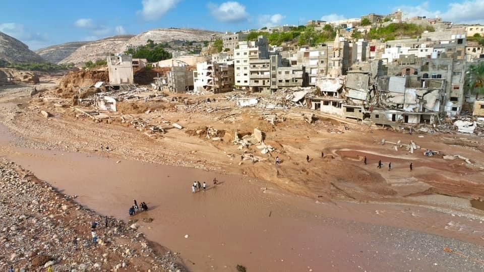 منازل مواطنين دمرت بالكامل في درنة منازل مواطنين دمرت بالكامل في درنة