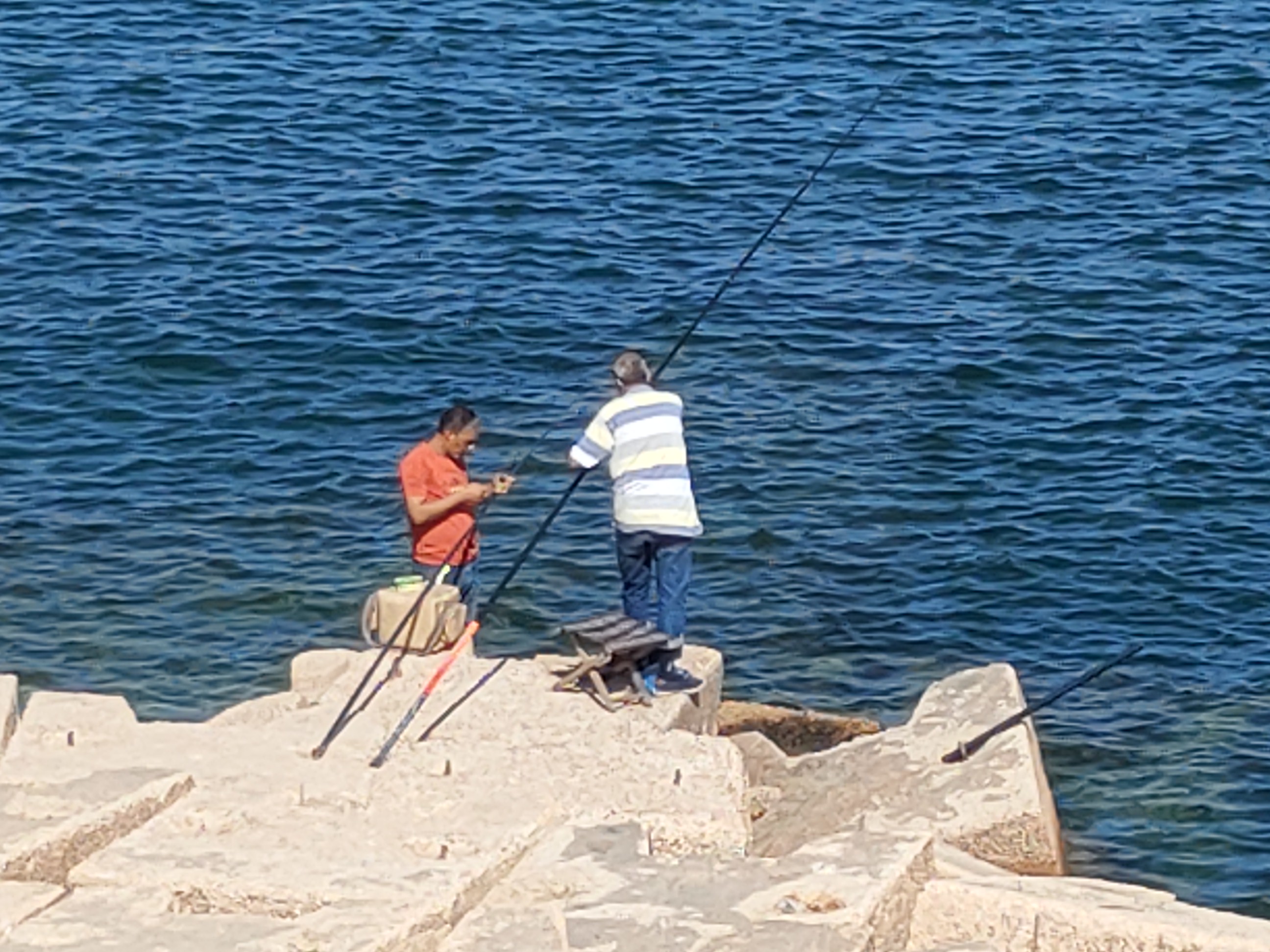 ممارسة الصيد علي كورنيش الإسكندرية