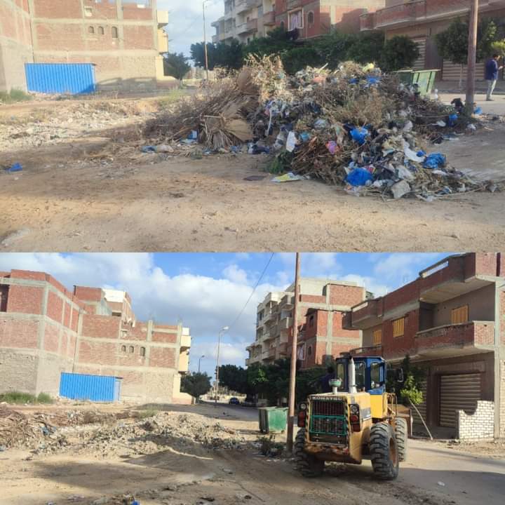 رفع مخلفات بحي العامرية ثان بالإسكندرية