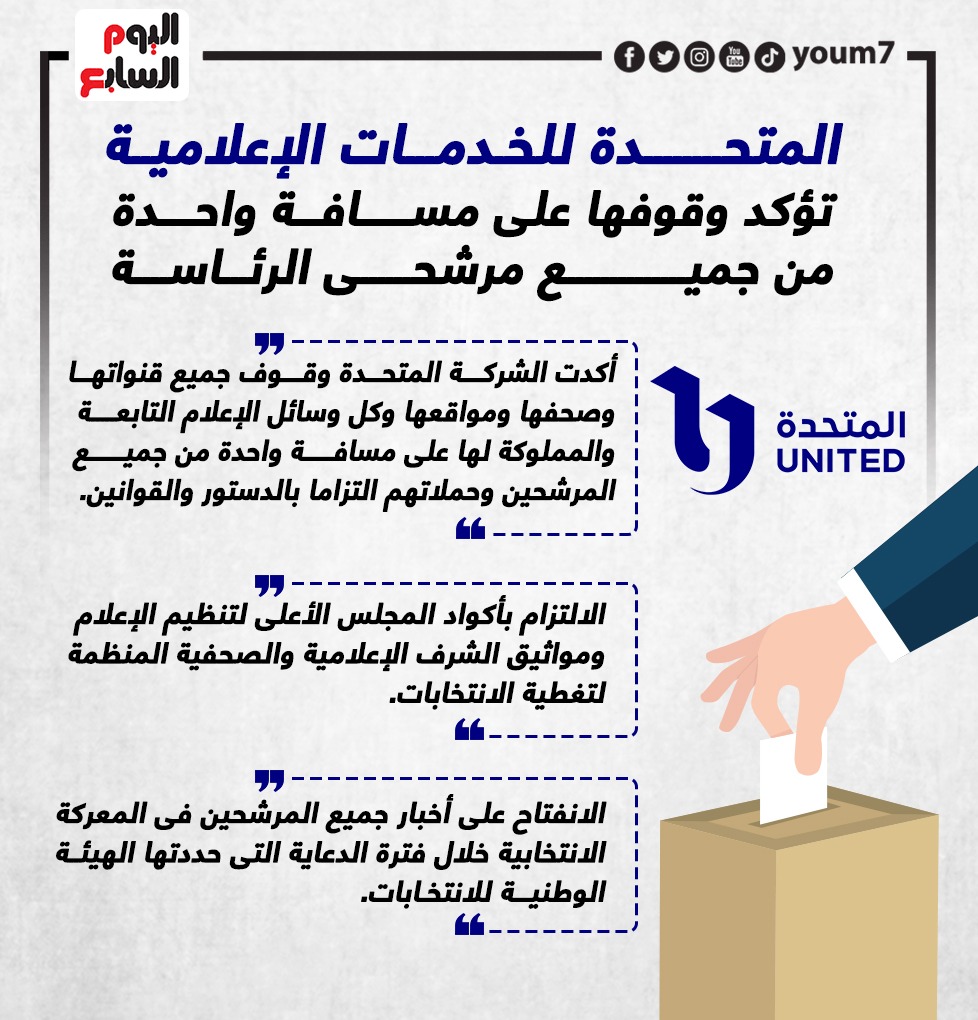 المتحدة للخدمات الإعلامية تؤكد وقوفها على مسافة واحدة من جميع مرشحى الرئاسة