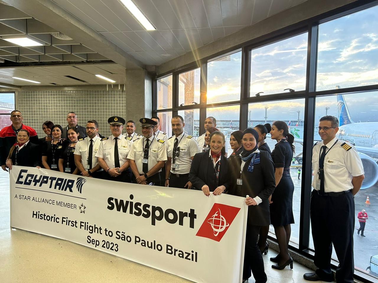 مطار ساوباولو بالبرازيل يستقبل أول رحلة لمصر للطيران   (1)
