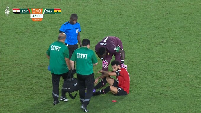 إصابة محمد صلاح فى مباراة غانا