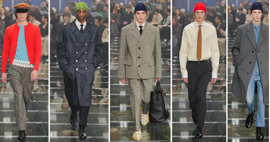 مجموعة من البدلات موضة أسبوع الموضة الرجالية في ميلانو