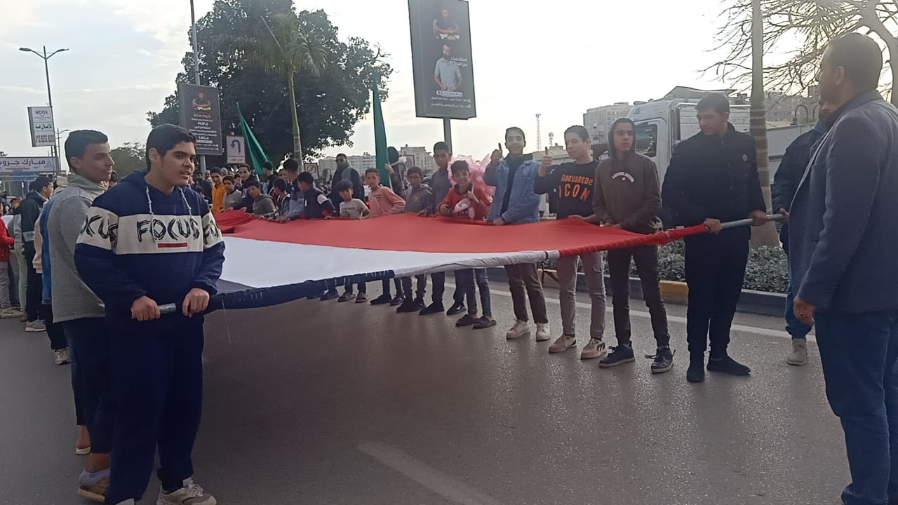 مسيرة شبابية بالقليوبية احتفالا بعيد الشرطة المصرية (3)