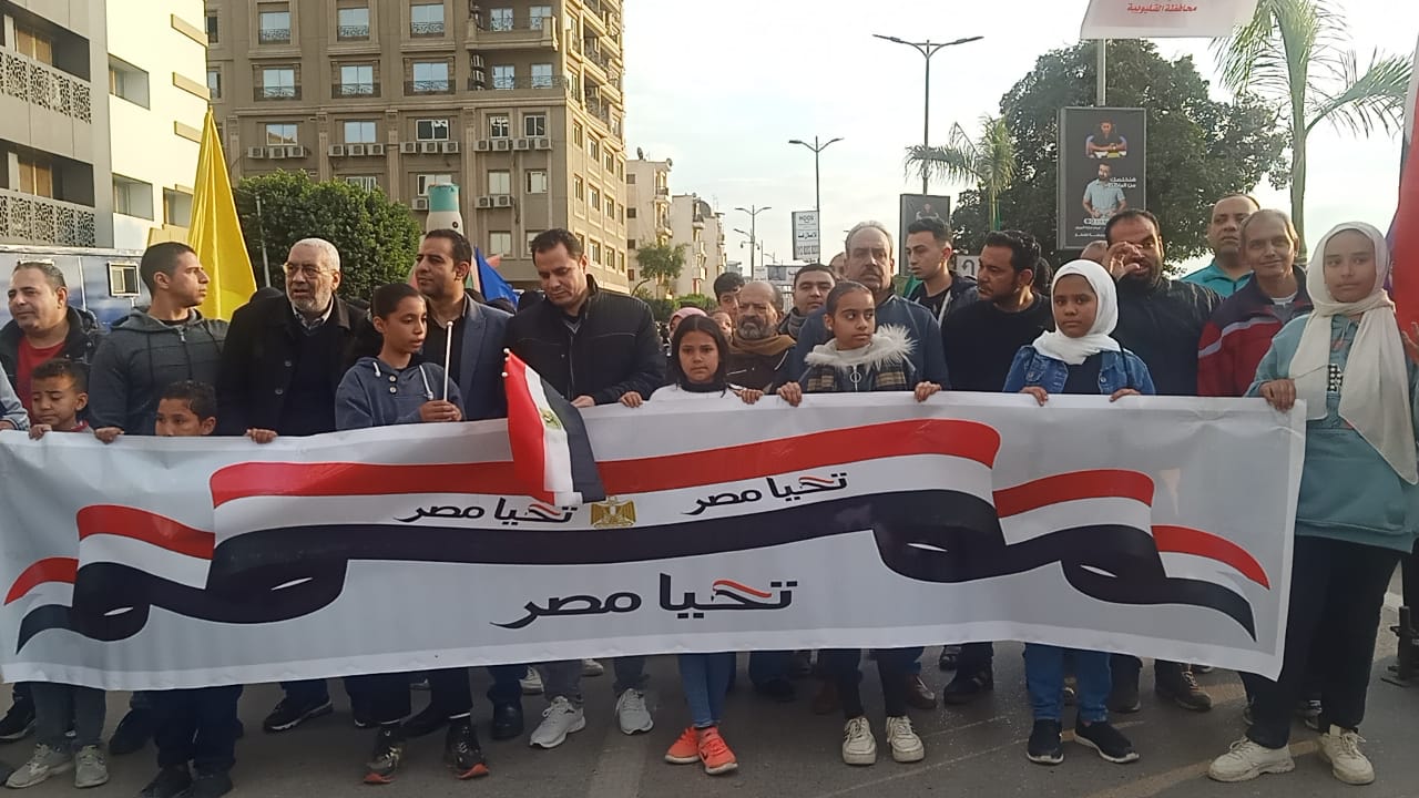 مسيرة شبابية بالقليوبية احتفالا بعيد الشرطة المصرية (2)