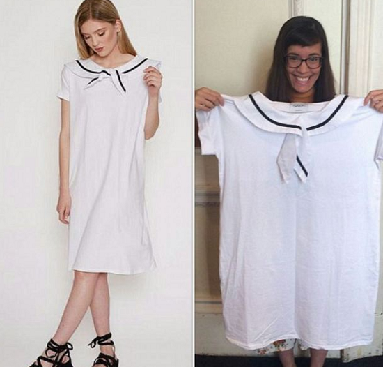 فستان مختلف عن الذى تم شراءه عبر الإنترنت