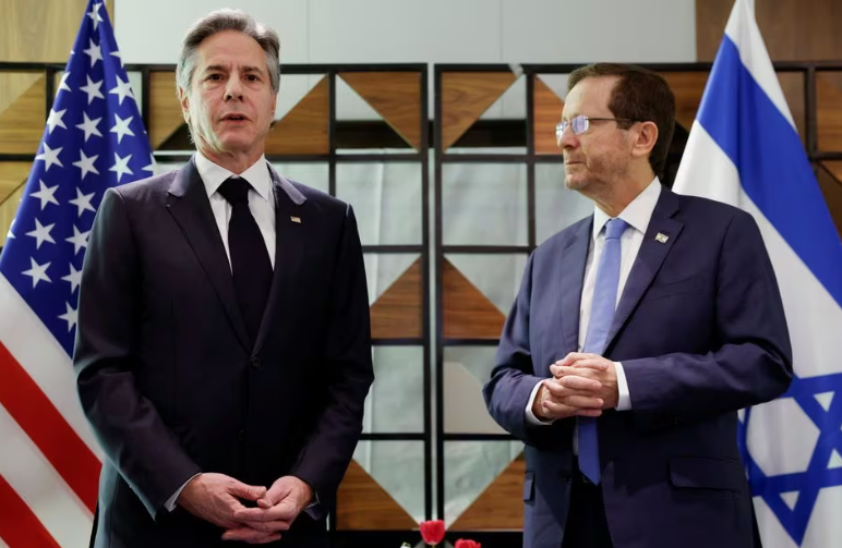 بلينكن مع الرئيس الإسرائيلي1