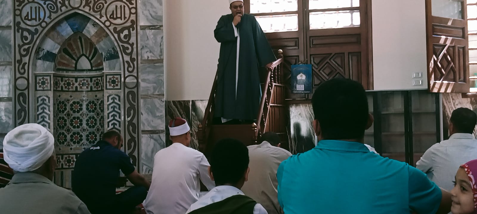 جانب من خطبة الجمعة بعد افتتاح مسجد أحمد ابراهيم