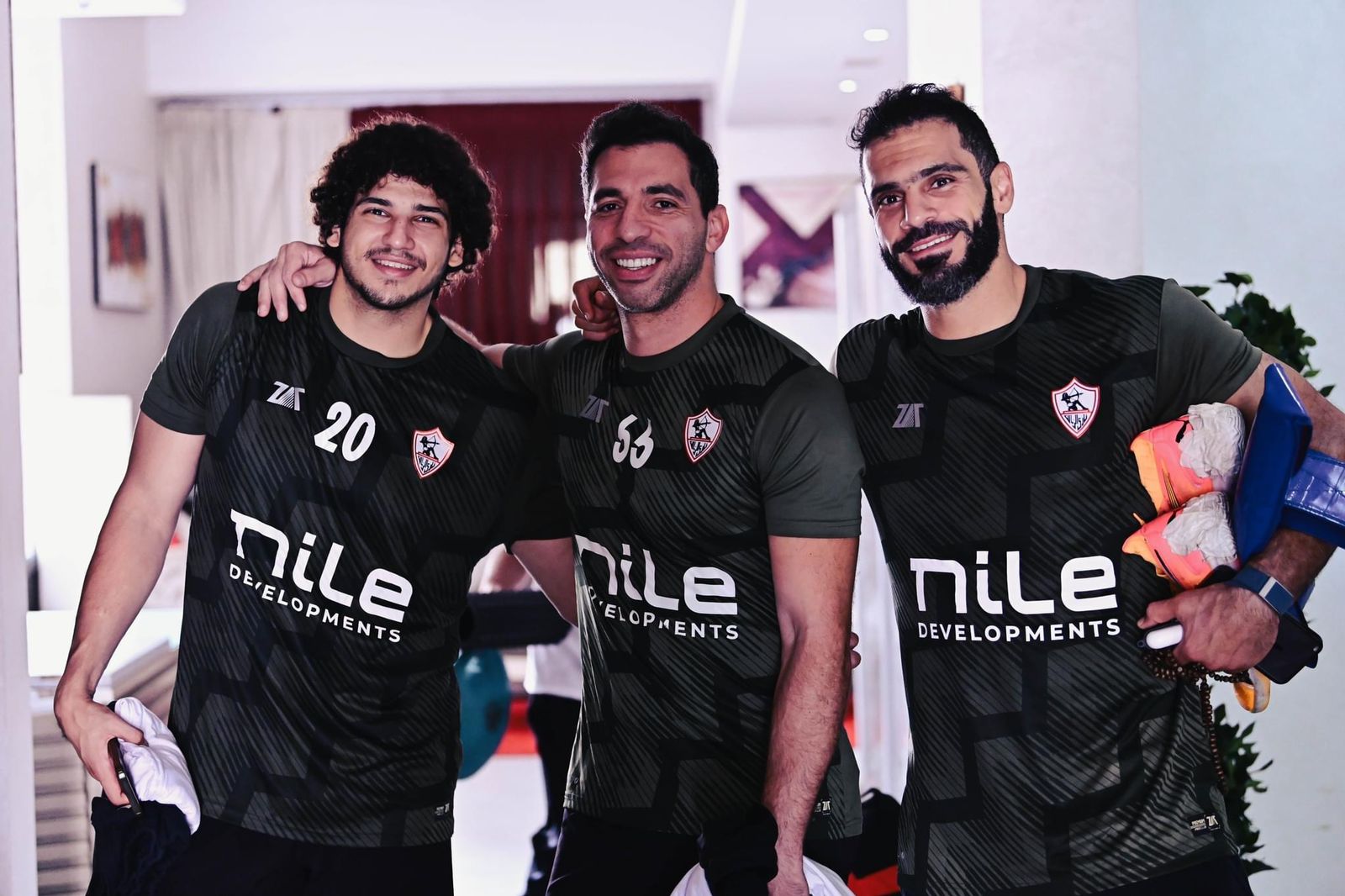 لاعبو يد الزمالك فى الجيم