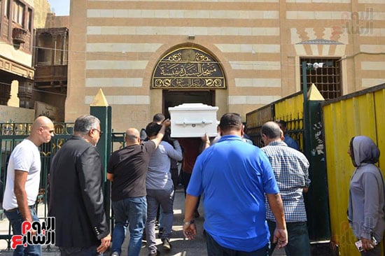 The body of Jeddah Malak Qawra arrives and the funeral takes place from the Sayyida Nafisa Mosque