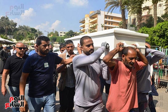 The body of Jeddah Malak Qawra arrives and the funeral takes place from the Sayyida Nafisa Mosque