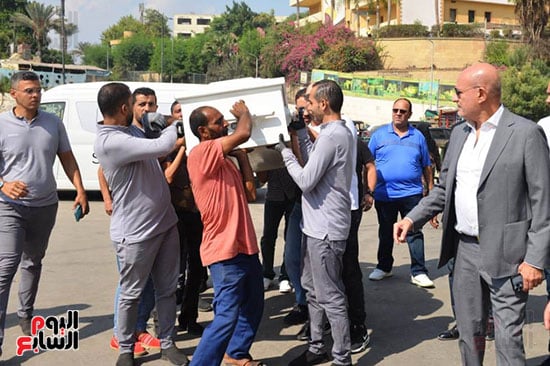 The body of Jeddah Malak Qawra arrives and the funeral takes place from the Sayyida Nafisa Mosque