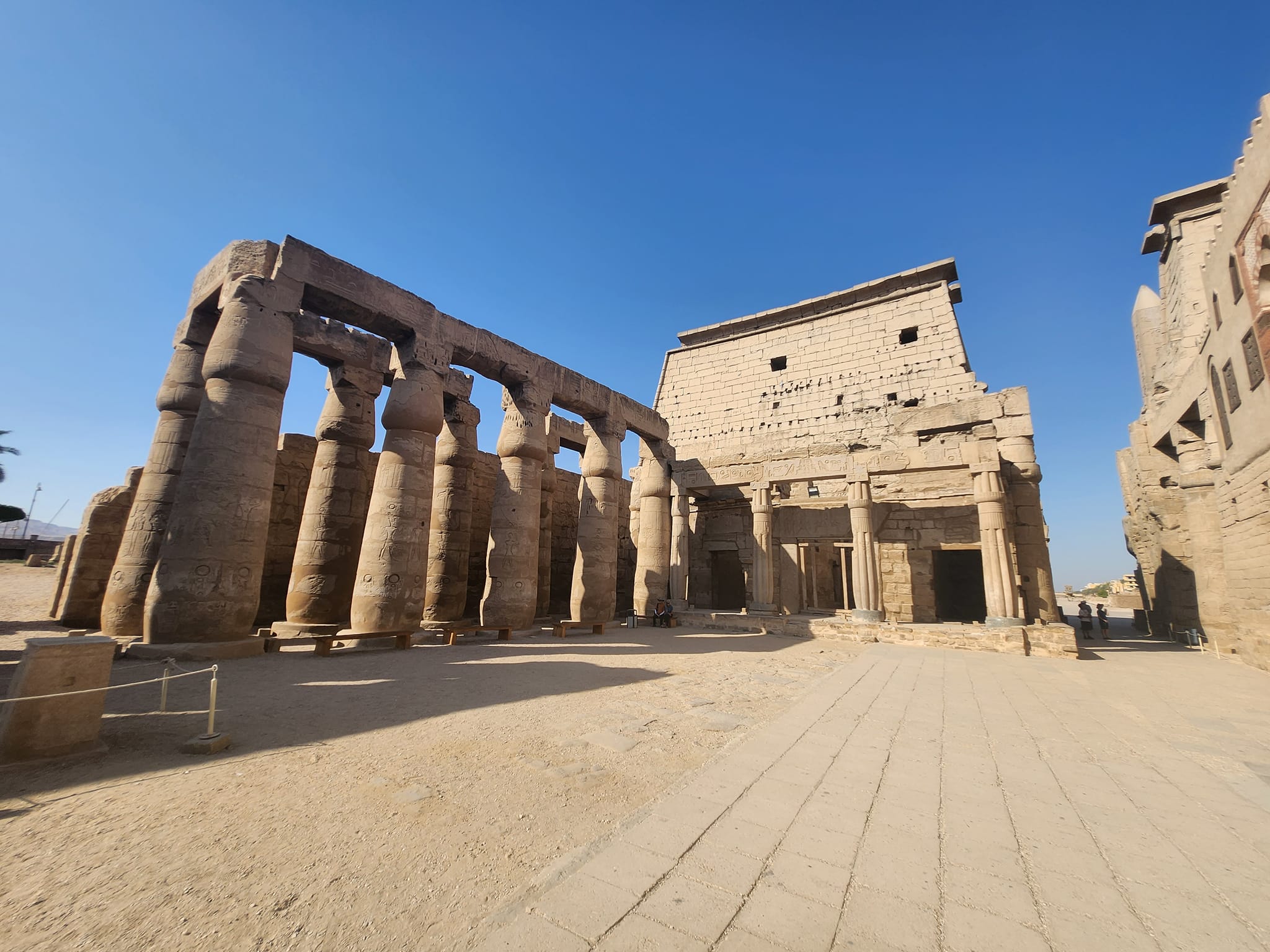 The courtyard of King Ramesses II inside Luxor Temple