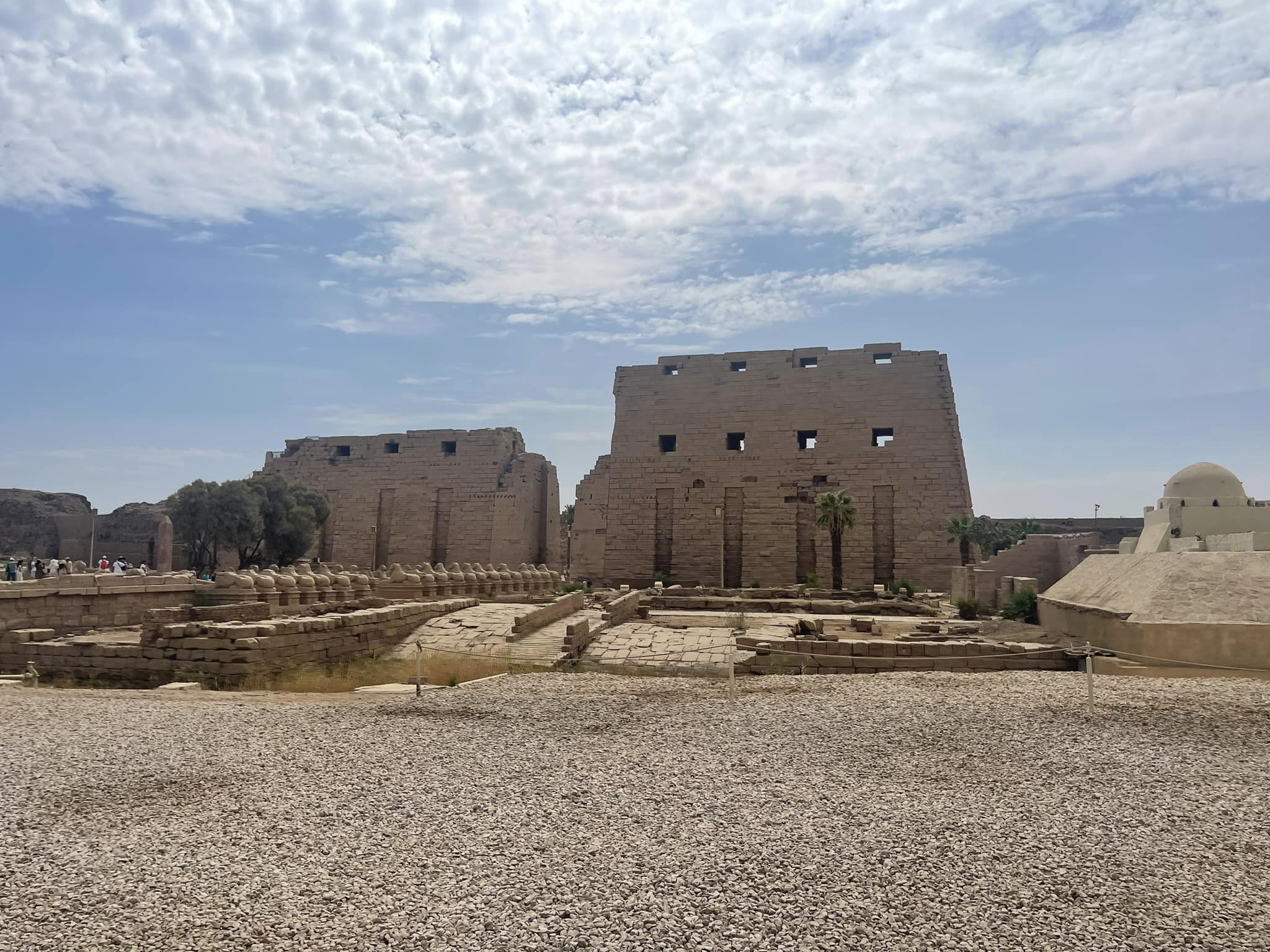 Facade of the Karnak Temples in downtown Luxor