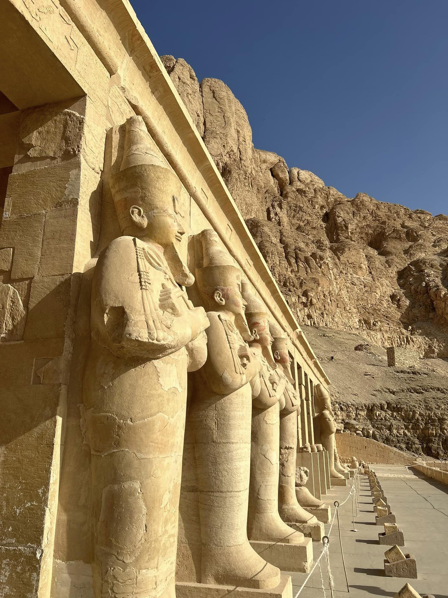 Exquisite statues on the third floor in the temple of Queen Hatshepsut