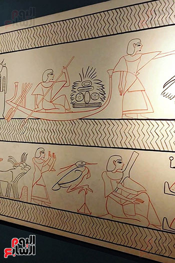 جزء من اللوحات الموجودة على جدران متحف التحنيط جزء من اللوحات الموجودة على جدران متحف التحنيط
