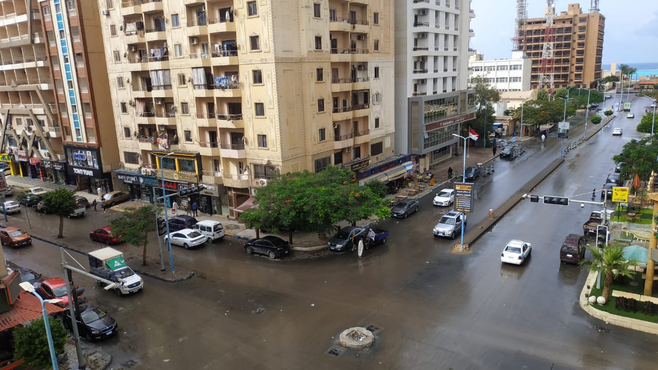 شوارع مطروح تحت المطر وجمال الطبيعة