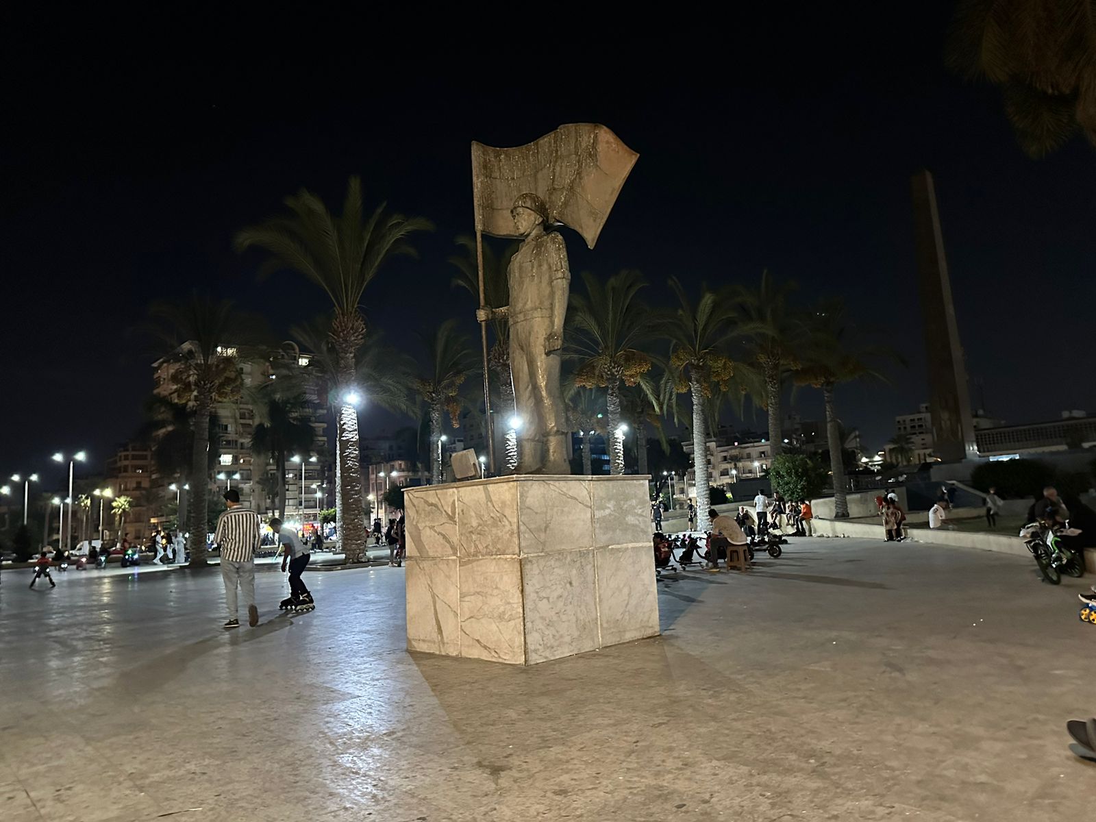 One of the obelisk statues