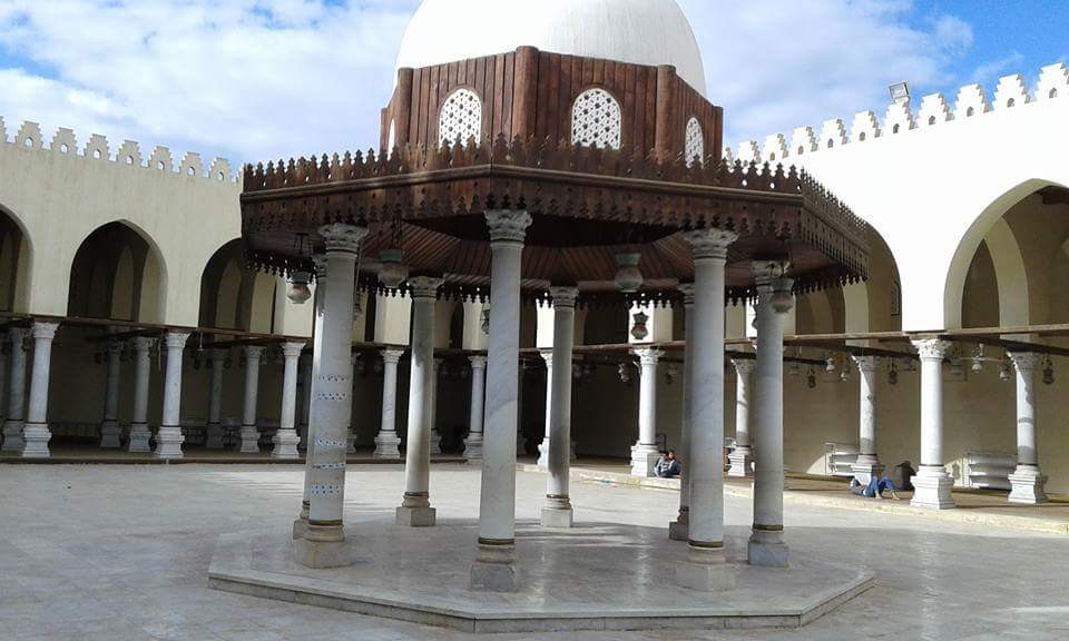 The ancient columns of the Amr Ibn Al-Aas Mosque