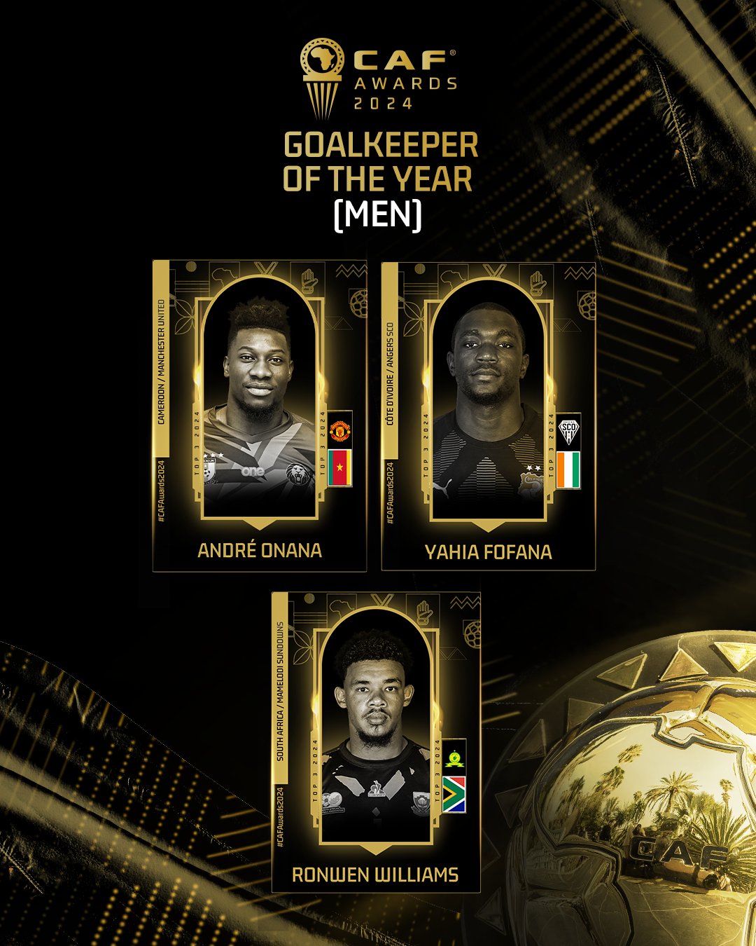المرشحون لجائزة أفضل حارس في أفريقيا 2024