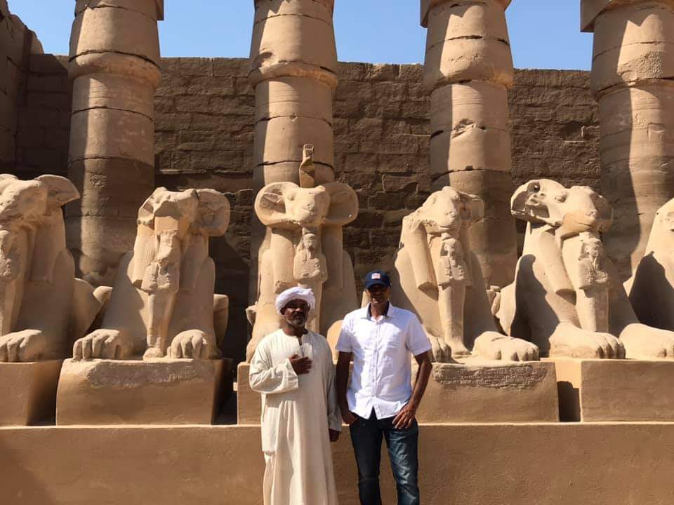 الريس محمود فاروق ومسئول مشروع ترميم كباش الكرنك الريس محمود فاروق ومسئول مشروع ترميم كباش الكرنك