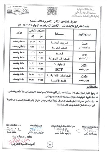 محافظ-الدقهلية-يعتمد-جداول-امتحانات-مراحل-النقل-التعليم-الأساسى-والإعدادية-26