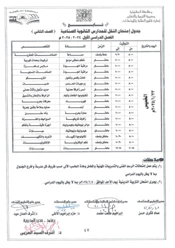 محافظ-الدقهلية-يعتمد-جداول-امتحانات-مراحل-النقل-التعليم-الأساسى-والإعدادية-49