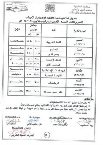 محافظ-الدقهلية-يعتمد-جداول-امتحانات-مراحل-النقل-التعليم-الأساسى-والإعدادية-32