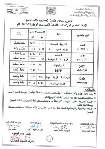 محافظ-الدقهلية-يعتمد-جداول-امتحانات-مراحل-النقل-التعليم-الأساسى-والإعدادية-27