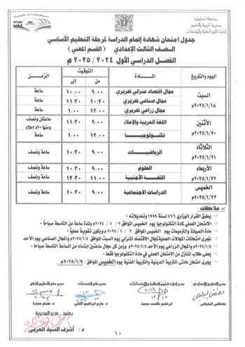 محافظ-الدقهلية-يعتمد-جداول-امتحانات-مراحل-النقل-التعليم-الأساسى-والإعدادية-12