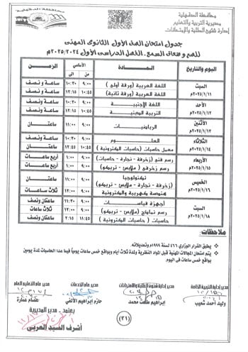 محافظ-الدقهلية-يعتمد-جداول-امتحانات-مراحل-النقل-التعليم-الأساسى-والإعدادية-33