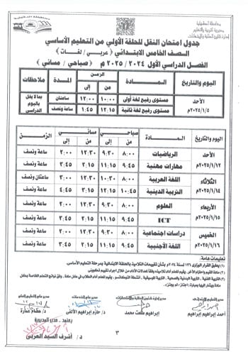 محافظ-الدقهلية-يعتمد-جداول-امتحانات-مراحل-النقل-التعليم-الأساسى-والإعدادية-5